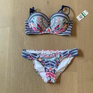 Bar III Bikini Like New Multi Color Size Large